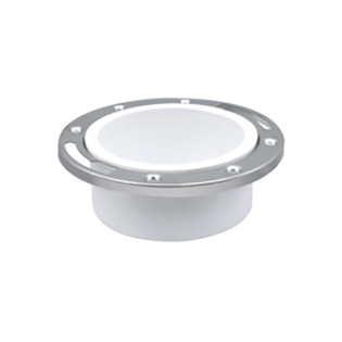 Everflow PC58-400 4" X 4" DWV Closet Flange, Adjustable with Metal Ring (Spigot)