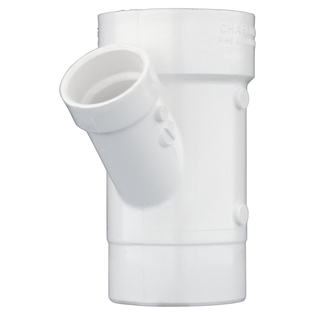 Charlotte Pipe (PVC 00603 0600) 3" X 3" X 1-1/2" DWV Wye, Street, Reducing (Spigot x Hub x Hub)