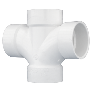 Charlotte Pipe (PVC 00428 0800) 2" DWV Double Sanitary Tee (All Hub)