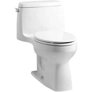 KOHLER 3810-0 Santa Rosa Comfort Height Elongated 1.28 GPF Toilet with AquaPiston Flush Technology and Left-Hand Trip Lever, White