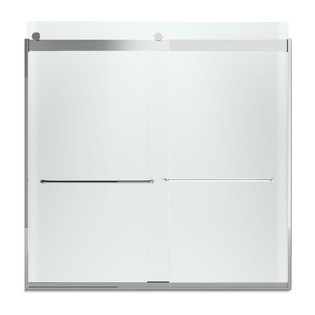 LEVITY  Semi-Frameless Sliding Bath Door, 59-3/4" H x 54 - 57" W, with 1/4" thick Frosted glass