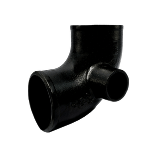 Charlotte Pipe 00157 4" X 2" Cast Iron No Hub 90° Elbow With Side Inlet