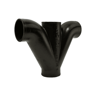 Charlotte Pipe 12029 4" X 2" X 4" X 4" Cast Iron No Hub Figure Five Double Fixture Reducing Fitting