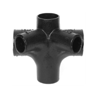 Charlotte Pipe 00389 3" X 2" Cast Iron No Hub Sanitary Cross With Two 2" 45° Sanitary Inlets Same Side