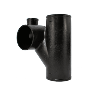 Charlotte Pipe 04425 4" Cast Iron No Hub 10" Closet Fitting With 2" Inlet and 2" Side Inlet Left Hand