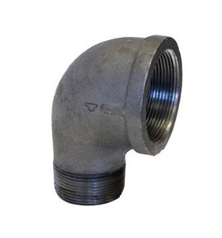 Anvil 0310017405 2 1/2" Black Malleable Iron 90° Reducing Street Elbow (Class 150 Standard)