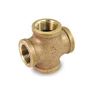 Everflow BRCR0112-NL 1 1/2" Brass Cross Tee Lead-Free
