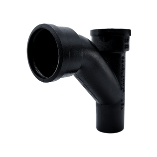 Charlotte Pipe 01000 2" Cast Iron Service Weight Combination Wye & 45° Elbow (Long Turn Pattern)