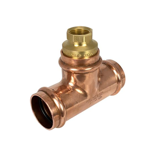 Apollo 10066588 ApolloPress 8172-R 2" X 2" X 1/2" Copper Press Small Diameter Reducing Tee With Female NPT (P X P X FPT)