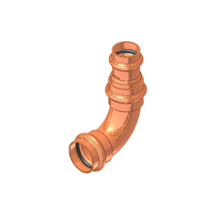 Apollo 10066101 ApolloPress 807R 3/4" X 1/2" Copper Press Small Diameter Long Radius 90° Reducing Elbow (P X P)