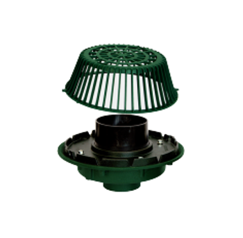 Josam 21504-Z-16-22 4" No Hub Overflow Roof Drain With Cast Iron Dome