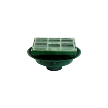 Josam 37814-Z-AE-VP 4" No Hub Floor Drain With Adjustable Extension And 12" Square Top With Secured Grate