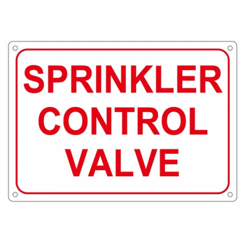 7" X 9" Sprinkler Control Valve Aluminum Sign