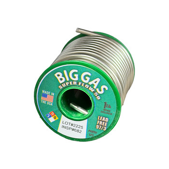 Big Gas Super Flow 50 LFS 1Lb 97/3 Lead-Free Solid Wire Plumbing Solder - Made In The USA