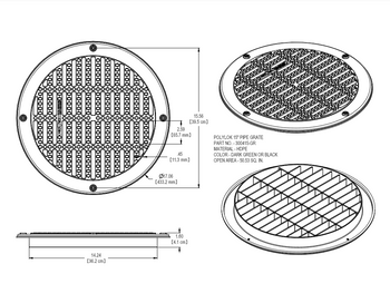 Polylok 300415-GR 15" Grate For Corrugated Pipe