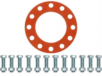Everflow FGF10R-B 10" Red Rubber Full Face Gasket With Bolt & Nut Set
