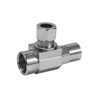 Everflow 91212PR-NL 1/2" Sweat X 3/8" OD Compression 1/4 Turn Loose Key Angle Stop (Lead Free)