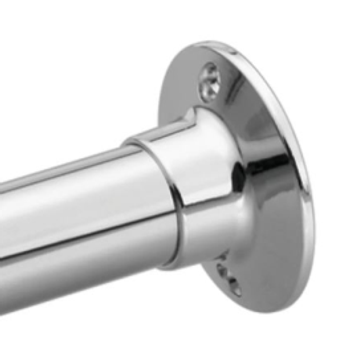 Everflow E-0136-S 6' Aluminum Straight Bar Shower Curtain Rod 1" OD With Flanges