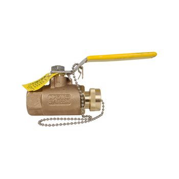 Apollo 70104HC 70-HC Series Bronze 2-Piece Ball Valve 3/4" FNPT x 3/4" Hose w/ Cap & Chain