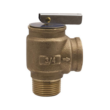 Apollo 1041715 3/4" Bronze Hot Water Safety Relief Valve MNPT x FNPT 75 psig