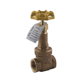Apollo 30LF00701 1-1/2" FNPT Lead-Free Bronze Gate Valve, Rising Stem, Threaded Bonnet, Class 125