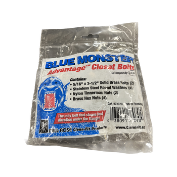 Mill-Rose Blue Monster 73070 5/16" x 3-1/2" Advantage Closet Bolt Kit, Solid Brass