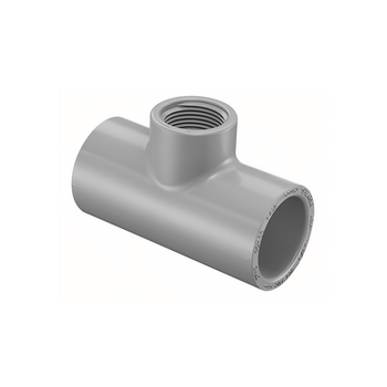 Spears 1-1/2" x 3/4" 802-210C CPVC Reducing Tee Socket x FPT Sch 80 Gray