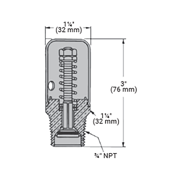Hoffman 62 401446 3/4" NPT Straight Vacuum Breaker