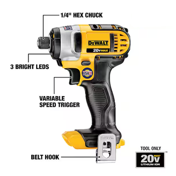 Dewalt DCF885B 20V MAX Cordless 1/4" Impact Driver (Tool Only)