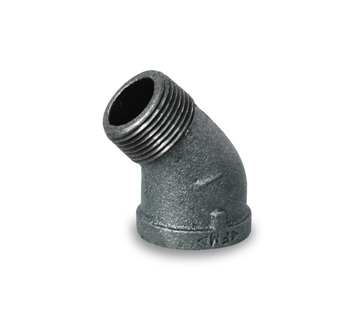 Everflow BMSF0100 1" Black Malleable 45° Street Elbow