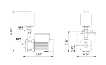 Grundfos-CMBE 1-99 1.5 HP Booster Pump,  200-240V