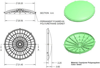 Tuf-Tite 20" Domed Septic Tank Riser Lid for Tuf-Tite Risers Only