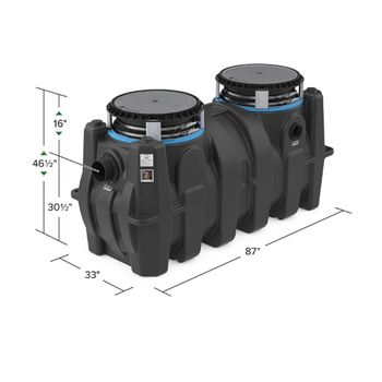 Schier GB-250 High-Flow 250 GPM, 6" PLAIN/FPT Connections Hydromechanical Grease Interceptor - w/ Two Cast Iron Covers (Liquid Capacity: 277 Gal. Grease Capacity: 500 lbs. (68 gal.)