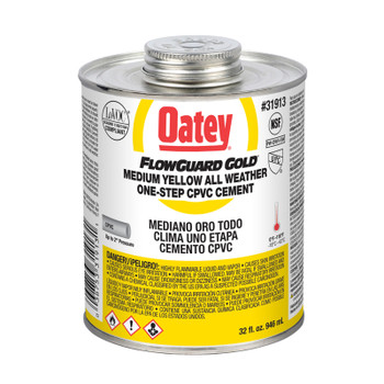 Oatey (31913) 32 oz. CPVC All Weather Flowguard Gold 1-Step Yellow Cement