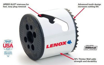 Lenox (3002626L) 1-5/8" Bi-Metal Speed Slot Hole Saw With T3 Technology