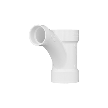 Charlotte Pipe (PVC 00502 1600) 4" X 4" X 2" DWV Combination Wye and 45° Reducing Elbow (One Piece, All Hub)