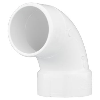 Charlotte Pipe (PVC 00302 1000) 2" DWV 90° Street Elbow (Spigot X Hub)