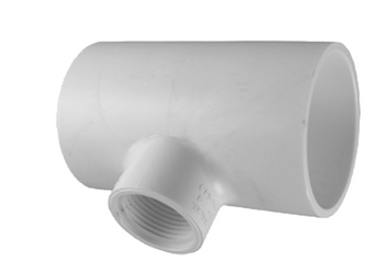 Charlotte Pipe 402-130 1" X 1" X 1/2" PVC Sch. 40, Reducing Tee (Socket X Socket X FPT)