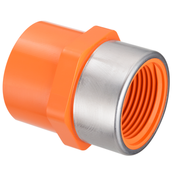 Spears 4235-101SR, 3/4" X 1/2" CPVC FlameGuard Female Adapter - Special Reinforced Plastic Thread Style (Socket x SR Fipt - Stainless Steel Collar)