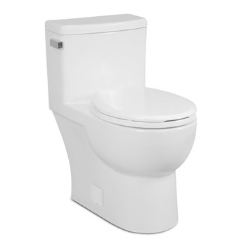 Icera Malibu II 1-piece 1.28GPF Single Flush Round-Front Toilet in White, Seat Included