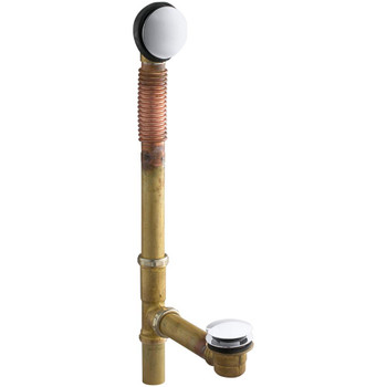 KOHLER K-7259-CP Clearflo Brass Toe Tap Bath Drain, Polished Chrome