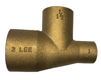 Elkhart 51126 1 1/4" X 1/2" X 1" Cast Brass Reducing Tee Lead-Free (C x C x C)