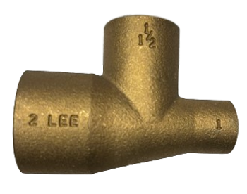 Elkhart 51128 1 1/2" X 1/2" X 1 1/4" Cast Brass Reducing Tee Lead-Free (C x C x C)