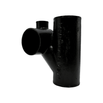 Charlotte Pipe 00626 4" X 4" X 2" X 4" Cast Iron No Hub Vented Closet Tee With 2" Top Vent Left Hand