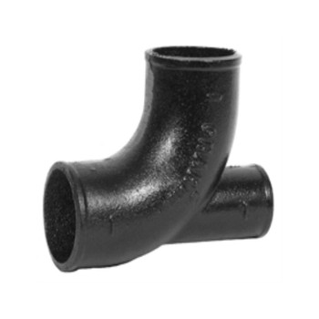 Charlotte Pipe 00158 3" X 2" Cast Iron No Hub 1/4 Bend With Heel Inlet