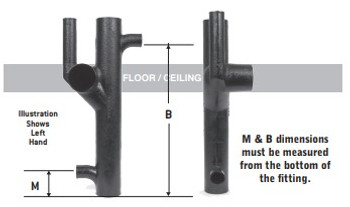 Charlotte Pipe 04630 4" X 30" Cast Iron No Hub 30" Closet Fitting Double Without 2" Inlets