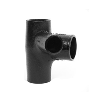 Charlotte Pipe 00363 3" X 2" Cast Iron No Hub Sanitary Tee With 2" 45° Sanitary Inlet Above Center Right Hand