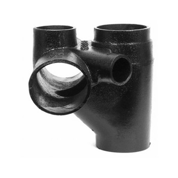 Charlotte Pipe 00391 4" X 3" Cast Iron No Hub Sanitary Cross With 3" Vent and Two 2" 45° Inlets