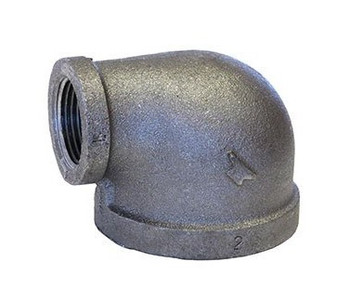 Anvil 0310010004 1 1/2" X 3/4" Black Malleable Iron 90° Reducing Elbow (Class 150 Standard)
