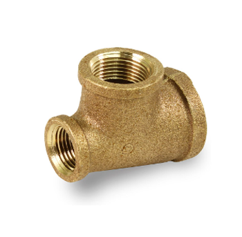 Merit Brass BRRT1004-NL 1" X 1/2" X 3/4" Brass Reducing Tee Lead-Free